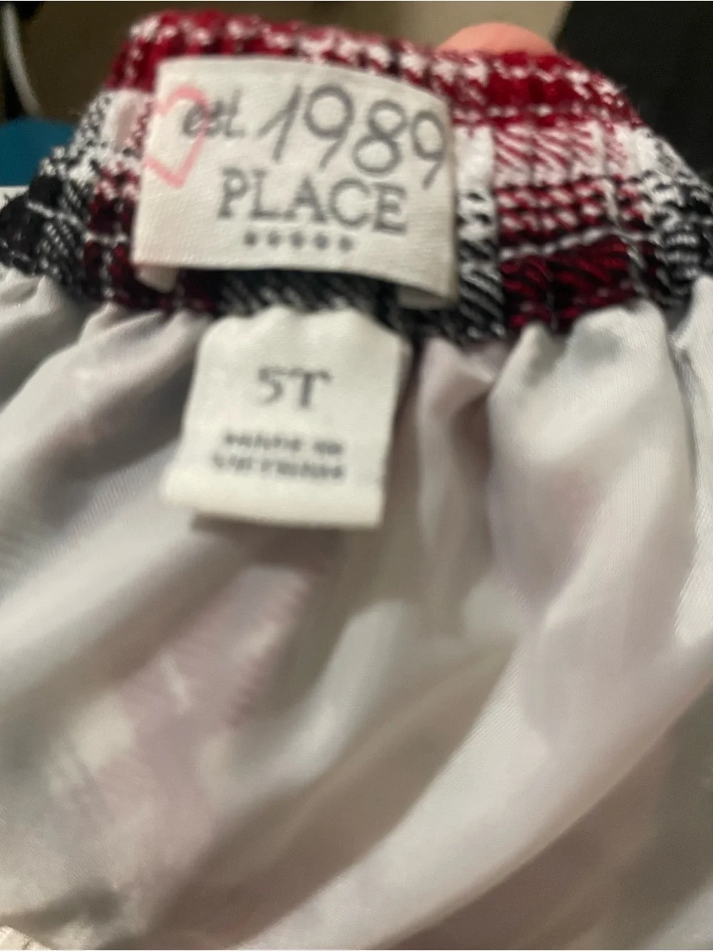 1989 Place Red Black White Plaid Skirt